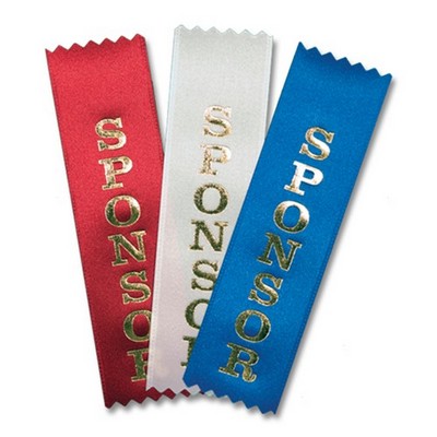 1-5/8"x6" Vertical Sponsor Stock Title Ribbon