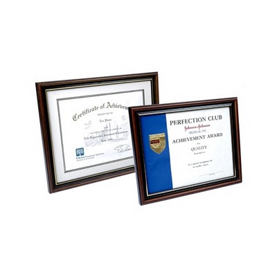 Walnut Certificate Frame w/ Gold Trim - 11x14