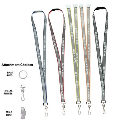 3/4" Reflective Silk Screen Lanyard