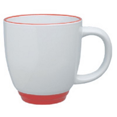 14 Oz. White/ Red Heartland Bistro Mug