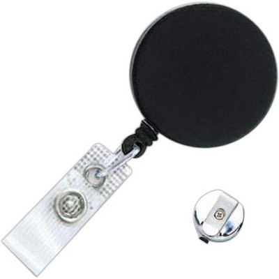 Heavy Duty Black/Chrome Combo Clip-On Badge Reel