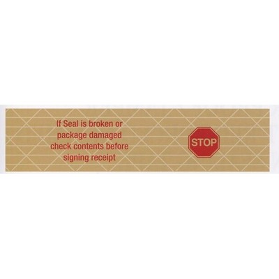 Stock Imprinted Reinforced Gummed Tape 3" x 450' (Stop)