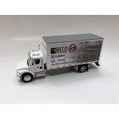 White Freightliner M2 Truck w/ Van Box 1/64 scale die cast