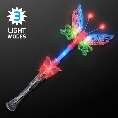 Large Musical Blinking Butterfly Wand - BLANK