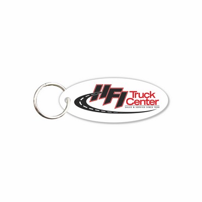 Plastic Key Tag w/Key Ring - 23 Mil (1 1/8"x2¾")