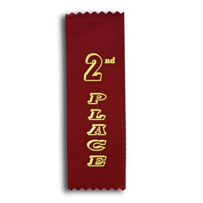 2nd Place Standard Stock Ribbon w/ Pinked Ends (2"x6")