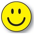 Happy Face 6" Windshield Decals - Yellow/Black