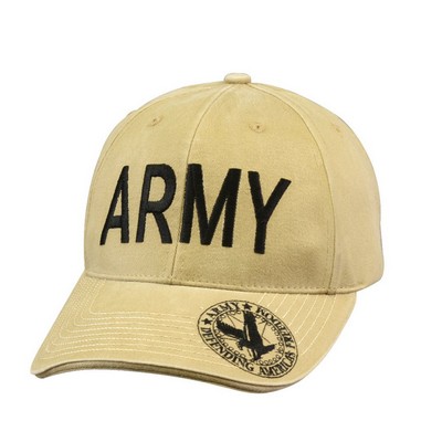 Vintage Khaki Army Deluxe Low Profile Insignia Cap