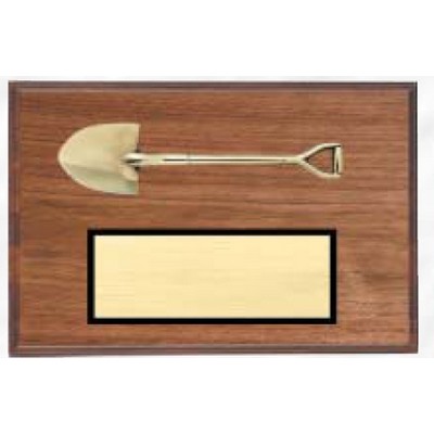 Commemoration Series Walnut Plaque w/ Shovel