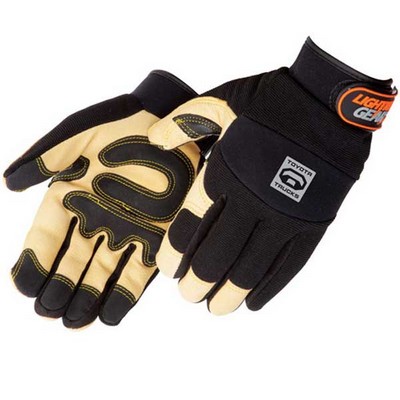 Tan Grain Pigskin Reinforced Palm Mechanic Gloves