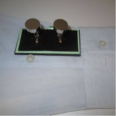 Rhodium Plated Round Cufflinks