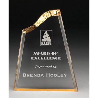 Symphony Designed Acrylic Gold Reflective Base Award - 7" Tall