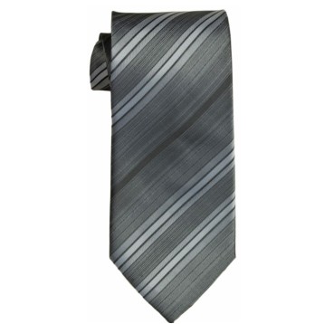 Stock Silver Striped Polyester Tie