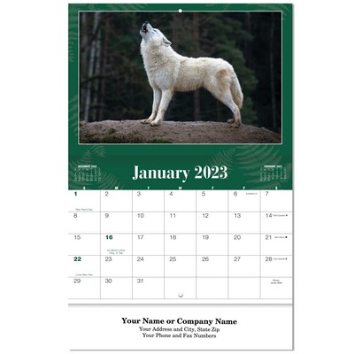 Wildlife Stapled Wall Calendar