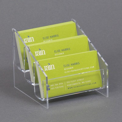 Clear Acrylic Business Card Holder (3-Pocket)