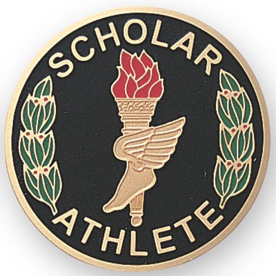 2" Scholar Athlete Etched Enameled Medallion Insert Disc