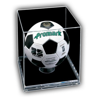 Soccer Ball Case with Mirror Back and 3/4" Clear Base