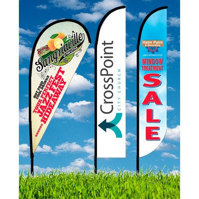 Zoom 4 Feather Flag w/ Stand - 13ft Single Sided Graphic