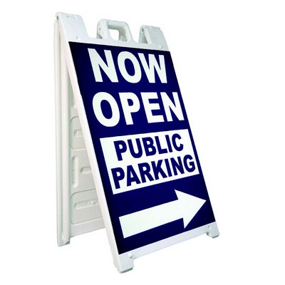 White Standard Sandwich Board Display w/ 2 Sided Graphic