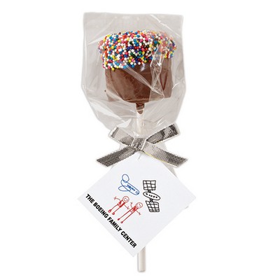 Chocolate Covered Marshmallow Pop - Rainbow Nonpareil Sprinkles