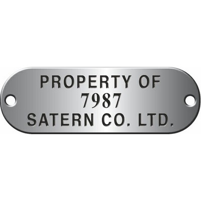 Aluminum Property Tags 1 7/8" x 5/8" Rounded ends