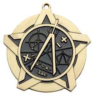 Super Star Medal - Math - 2-1/4" Diameter