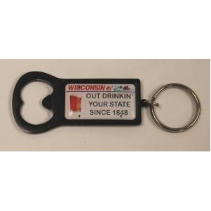 Black Aluminum Bottle Opener Key Tag