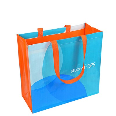 Custom Full-Color Double Laminated Woven Promotional Tote Bag 15"x14"x6.5"