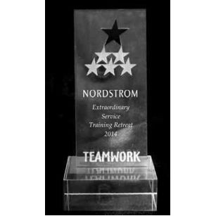 Acrylic and Crystal Engraved Award - 6" Tall Teamwork Star