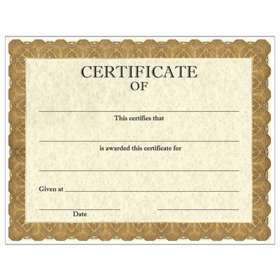 Stock Award Certificates - Classic Gold Design