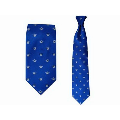 Adult CLIP on microfiber custom woven logo neck tie