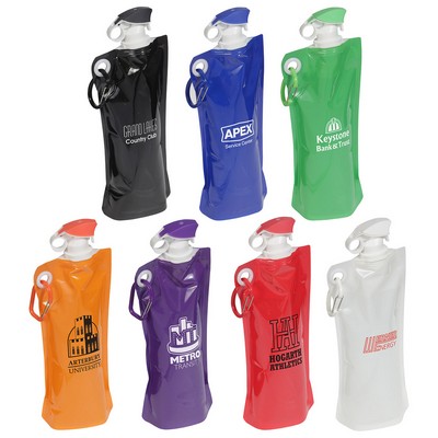 Flip Top Foldable Water Bottle with Carabiner