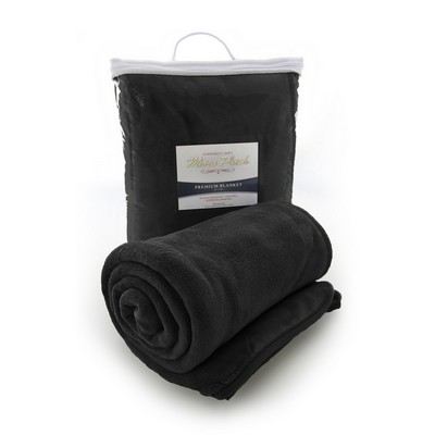 Micro Plush Coral Fleece Blanket - Black (Overseas)