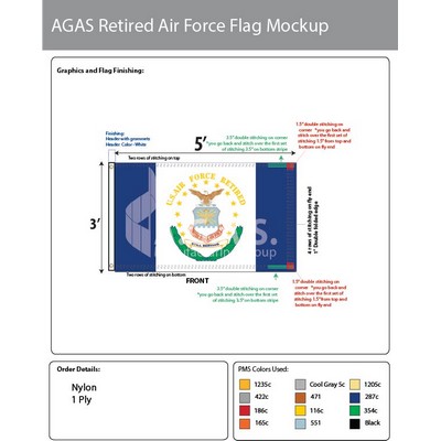 Air Force Retired Flags 3x5 foot