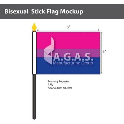 Bisexual Stick Flag 4"X6"