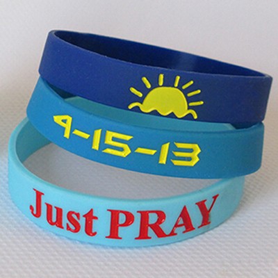 1/2" Wide Debossed Silicone Bracelet