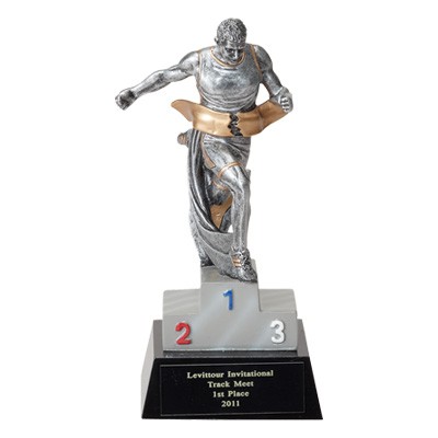 7" Track Trophy w/Male Runner