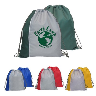 210 Denier Polyester Two Tone Drawstring Backpack