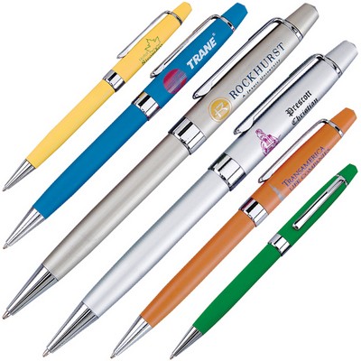 Aluminum Ballpoint Vibrant Fashion Color Pen w/ Chrome Trim