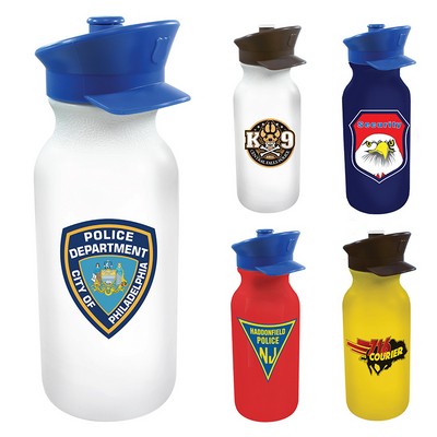 20 Oz. Value Cycle Bottle w/Police Hat Push 'n Pull Cap (Full Color Digital)