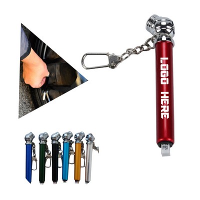 Aluminum Tire Gauge Keychain