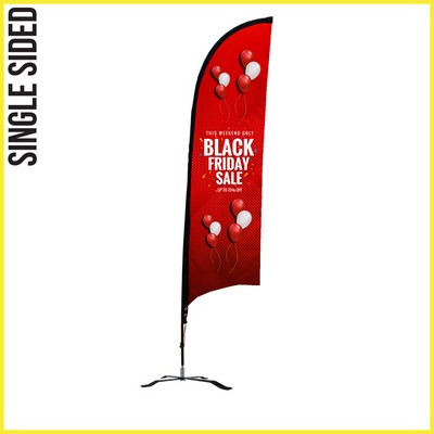 10' Shark Flag - Single-Sided W/Black X Base (Medium) - Made in the USA