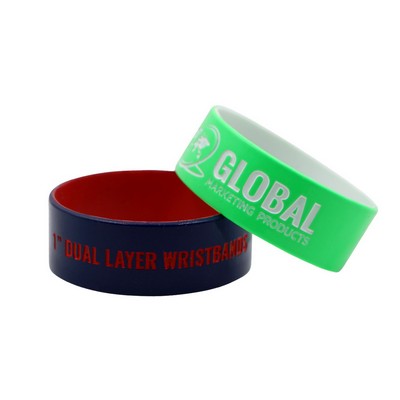 Dual Layer 1" Silicone Wristbands