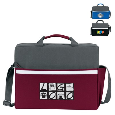 Two-Tone Accent Briefcase Bag