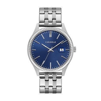 Caravelle Men's Bracelet Watch w/Blue Dial