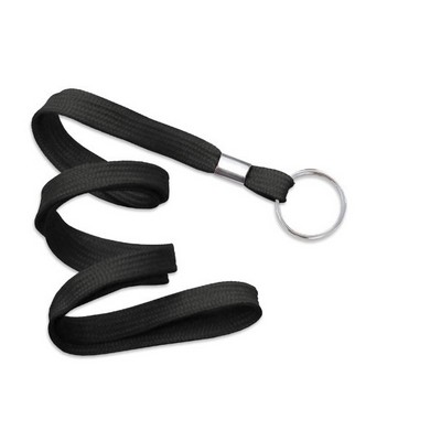 3/8" Blank Lanyard w/Split Ring (Black)