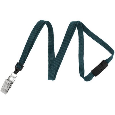 3/8" Breakaway Blank Lanyard w/Bulldog Clip (Teal Blue)