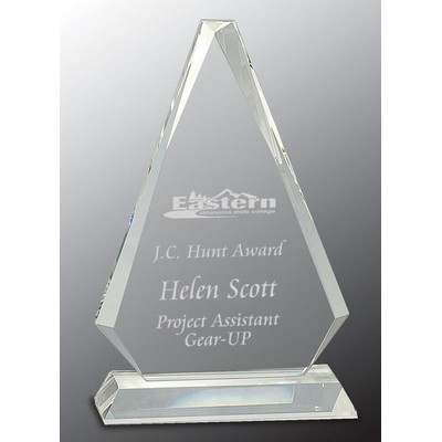 Beveled Flat Triangle Crystal Award, 9 1/4"H