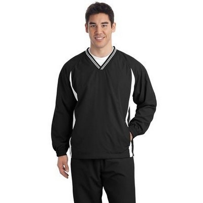 Sport-Tek® Tipped V-Neck Raglan Wind Shirt