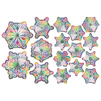 Window Decals - The Snowflake Series Sun Catchers - Holographic Rainbow Window